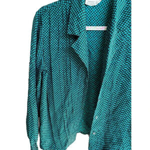 Vintage 1980s Francesca of Damon Women's Collared Long Sleeve silk Blouse Size 4